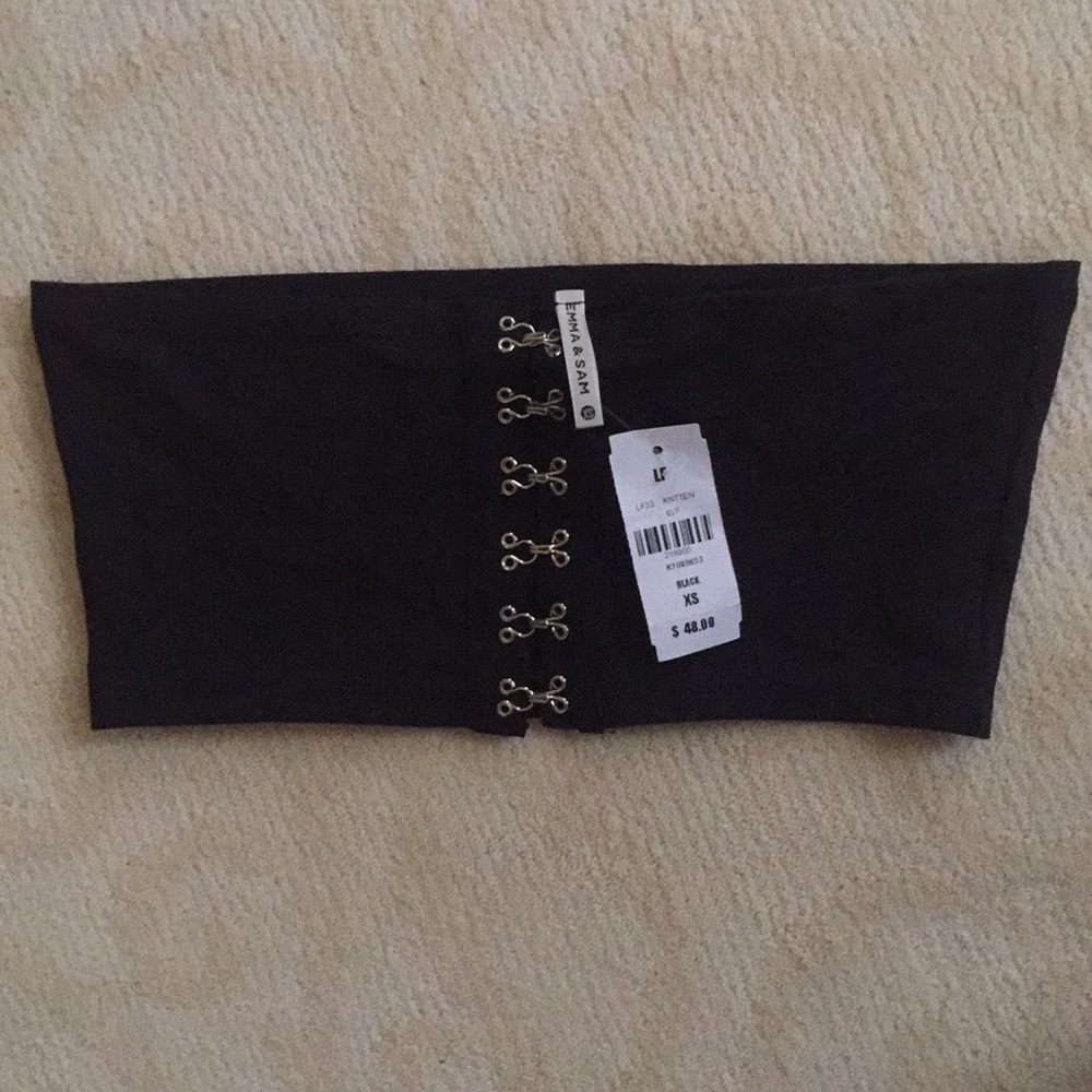 BNWT LF Emma & Sam Black Bandeau Crop Top